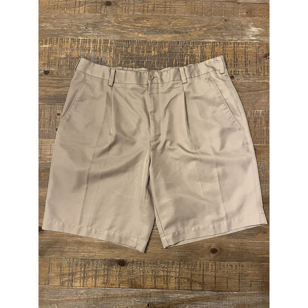 Nike Golf Mens Shorts Fitdry Tour Pleated Size 36 Tan Preppy Academia Sporty